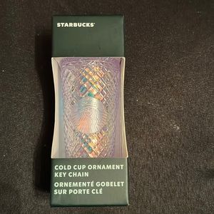 Starbucks White Studded Cold Cup Ornament Key Chain